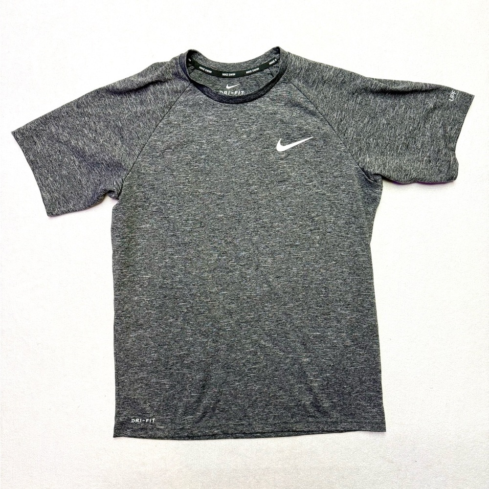 Nike Dri-FIT UPF 40+ Hydroguard Swim Tee — Charcoal Gray